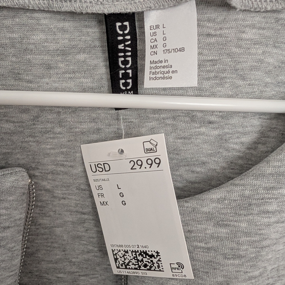 Divided Light Gray Zip-Front Knit Jacket NWT - image 5